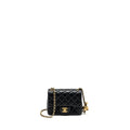 CHANEL PEARL CRUSH MINI SQUARE LAMBSKIN BLACK GHW (MICROCHIP)