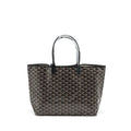 GOYARD SAINT LOUIS PM TOTE BAG GOYARDLINE CANVAS BLACK SHW