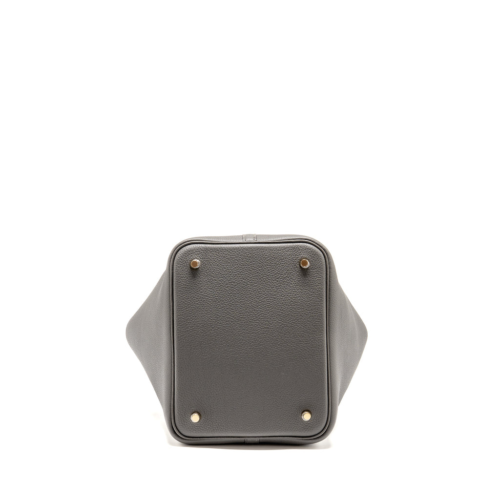 HERMES PICOTIN 22 LOCK BAG TAURILLON MAURICE GRAPHITE GHW