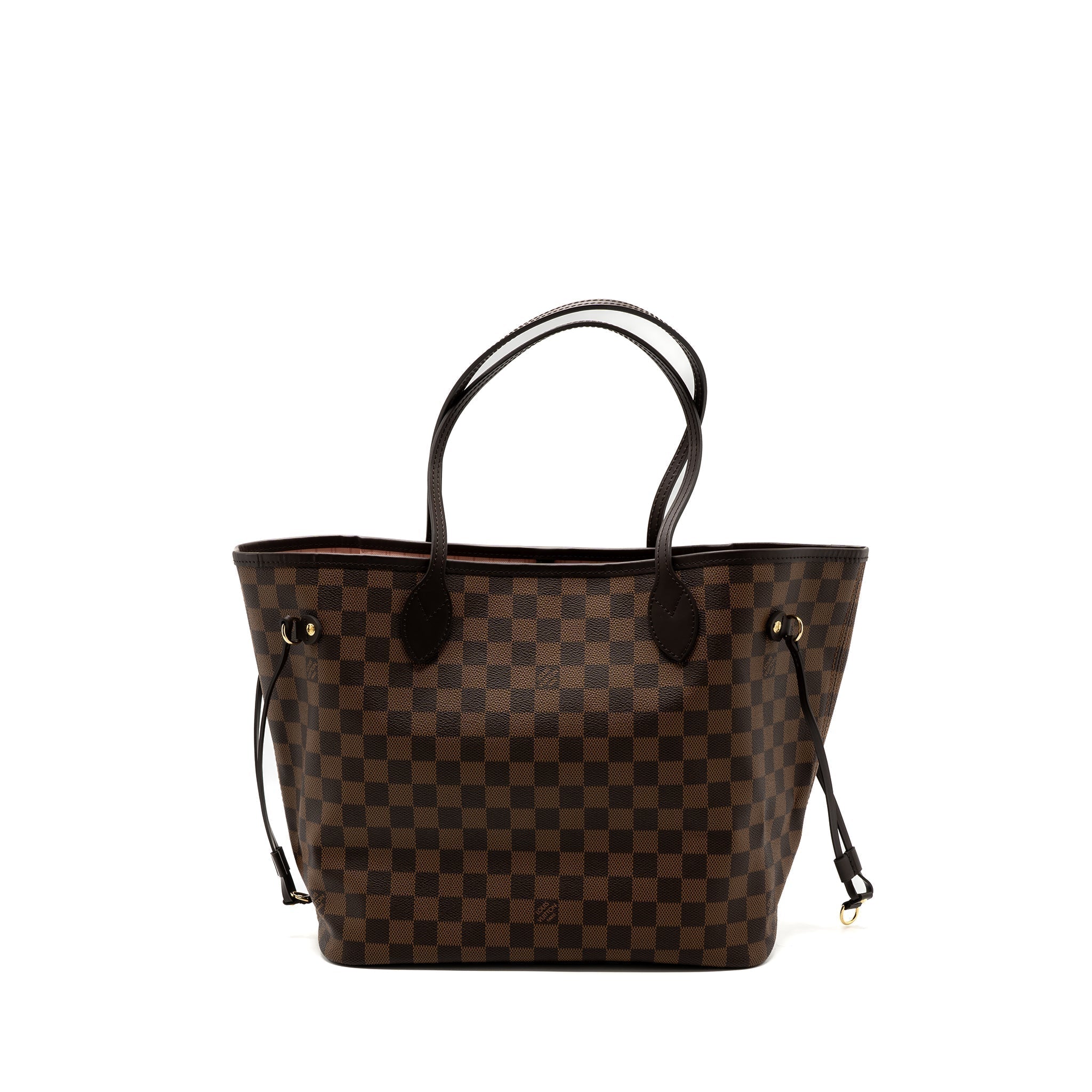 LOUIS VUITTON NEVERFULL MM MONOGRAM DAMIER EBENE CANVAS / ROSE BALLERINA GHW