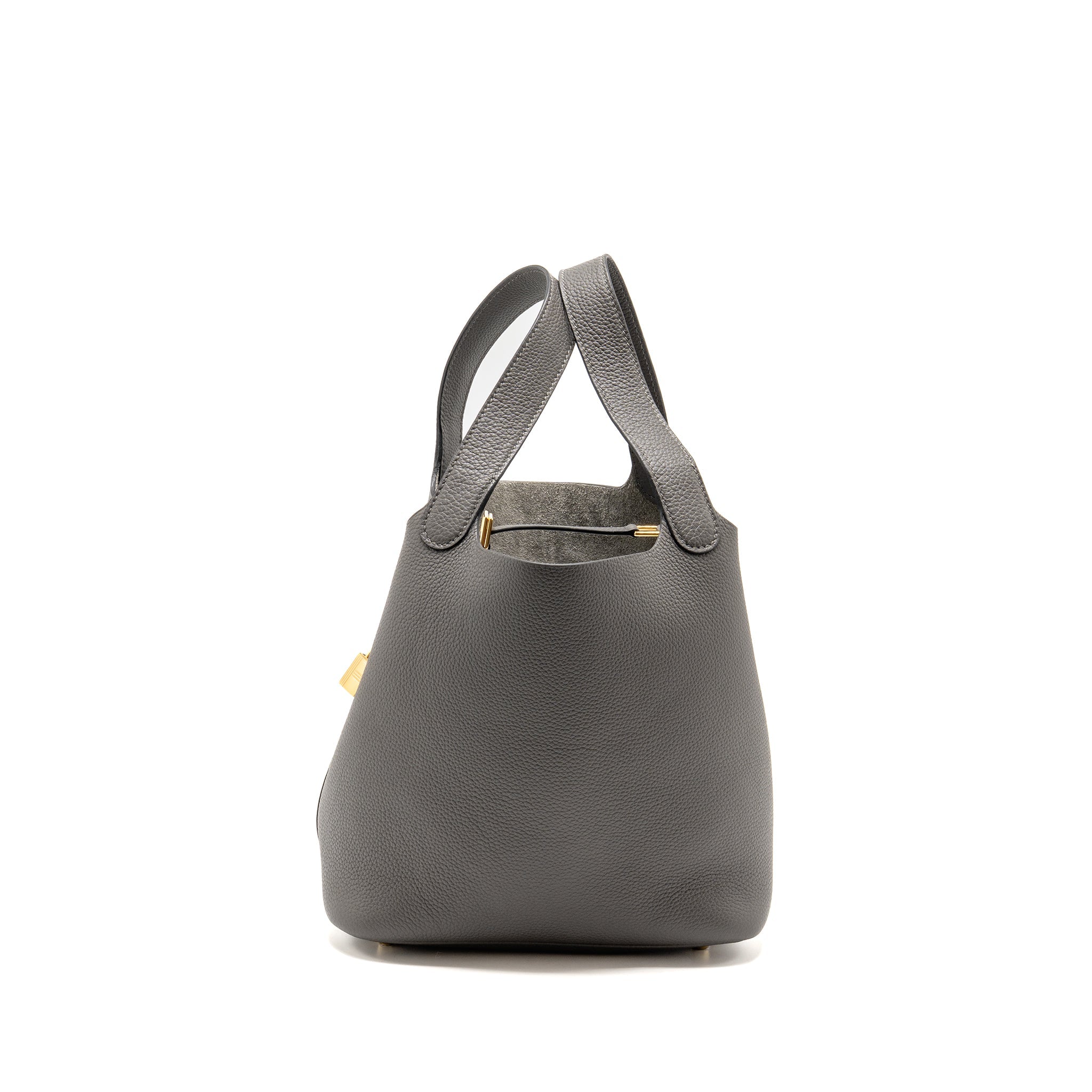 HERMES PICOTIN 22 LOCK BAG TAURILLON MAURICE GRAPHITE GHW