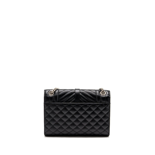SAINT LAURENT/YSL MEDIUM ENVELOP BAG GRAINED CALFSKIN BLACK SHW