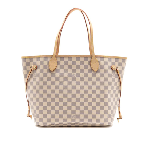 Louis Vuitton Neverfull MM Damier Azur Canvas rose Ballerine GHW