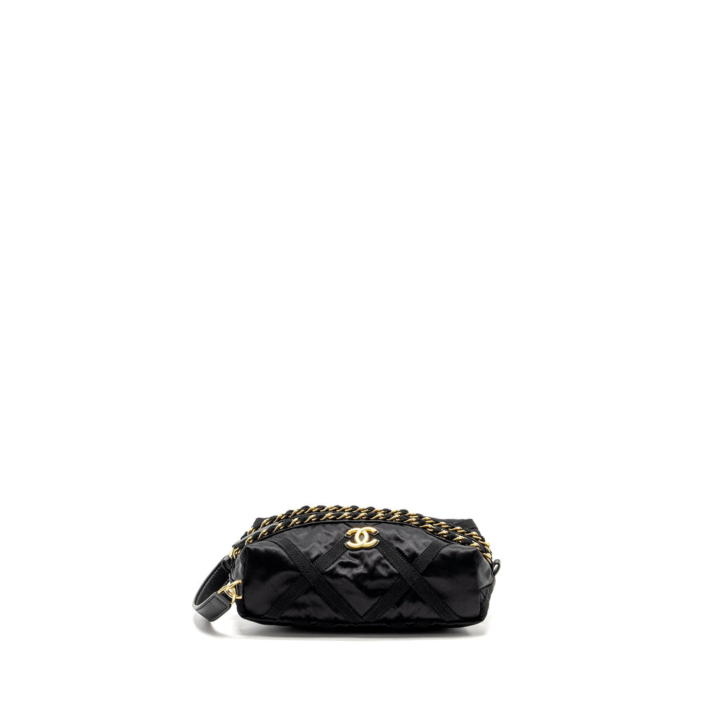 CHANEL 22P TRAVEL POUCH WITH SLEEP MASK NYLON BLACK GHW