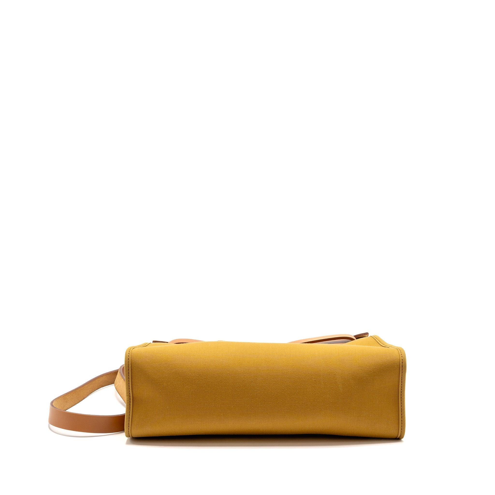 HERMES HERBAG 31 ZIP BAG CANVAS/HUNTER LEATHER SESAME/NATUREL SABLE SHW