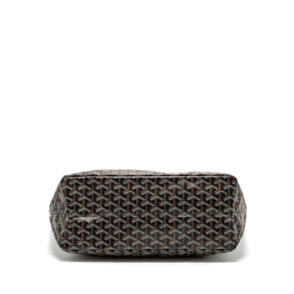 GOYARD SAINT LOUIS PM TOTE BAG GOYARDLINE CANVAS / CALFSKIN BROWN SHW