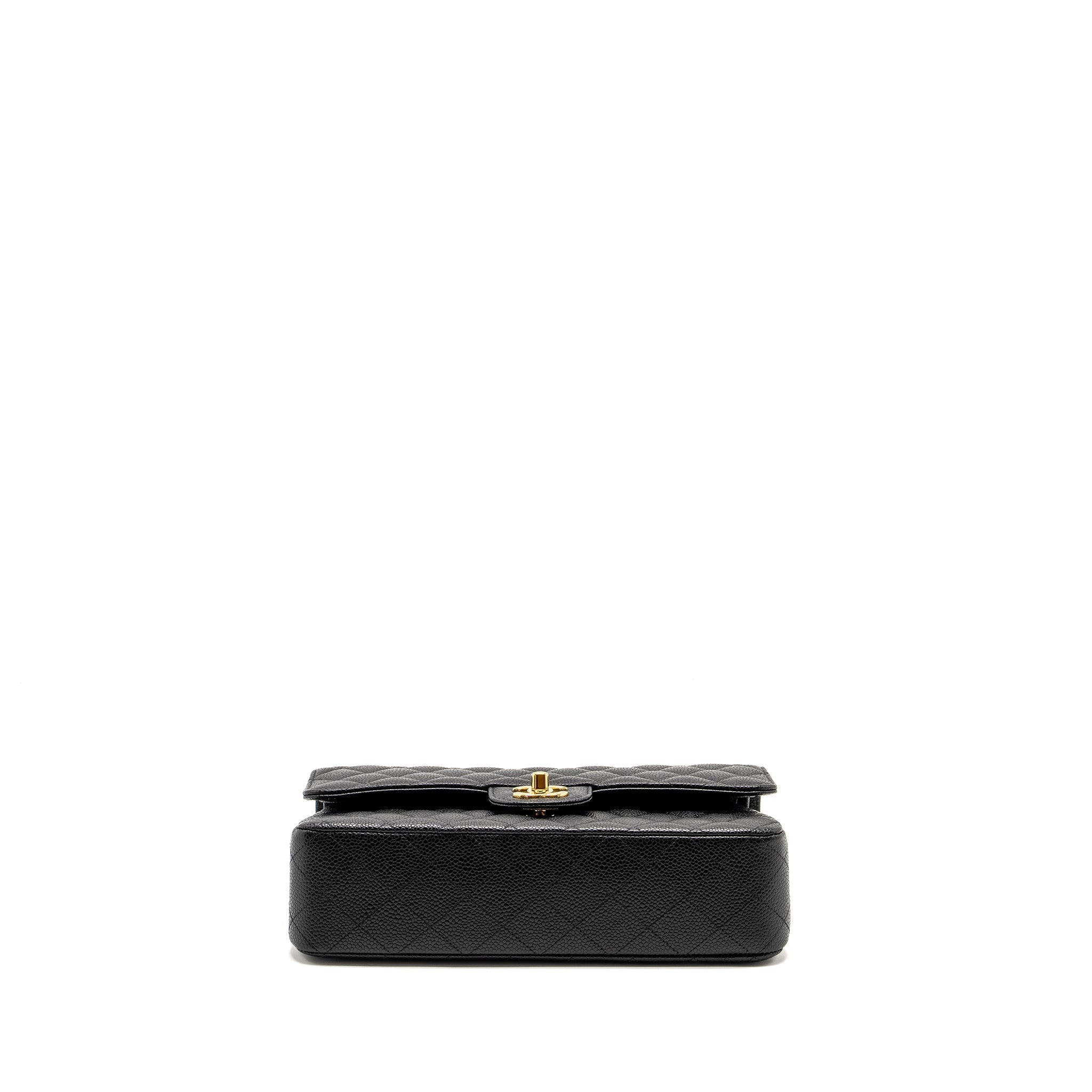 CHANEL MEDIUM CLASSIC DOUBLE FLAP BAG CAVIAR BLACK GHW (MICROCHIP)