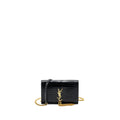 SAINT LAURENT/YSL KATE TASSEL CROC-EMBOSSED CALFSKIN BLACK GHW