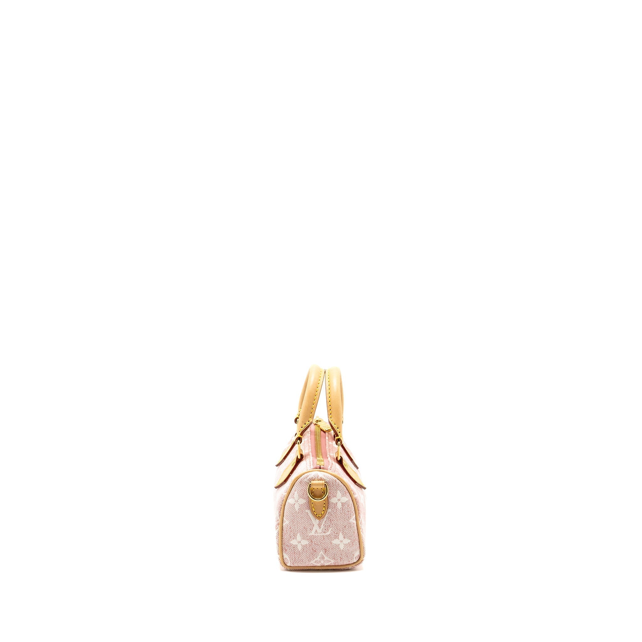 LOUIS VUITTON NANO SPEEDY MONOGRAM JACQUARD DENIM ROSE GHW