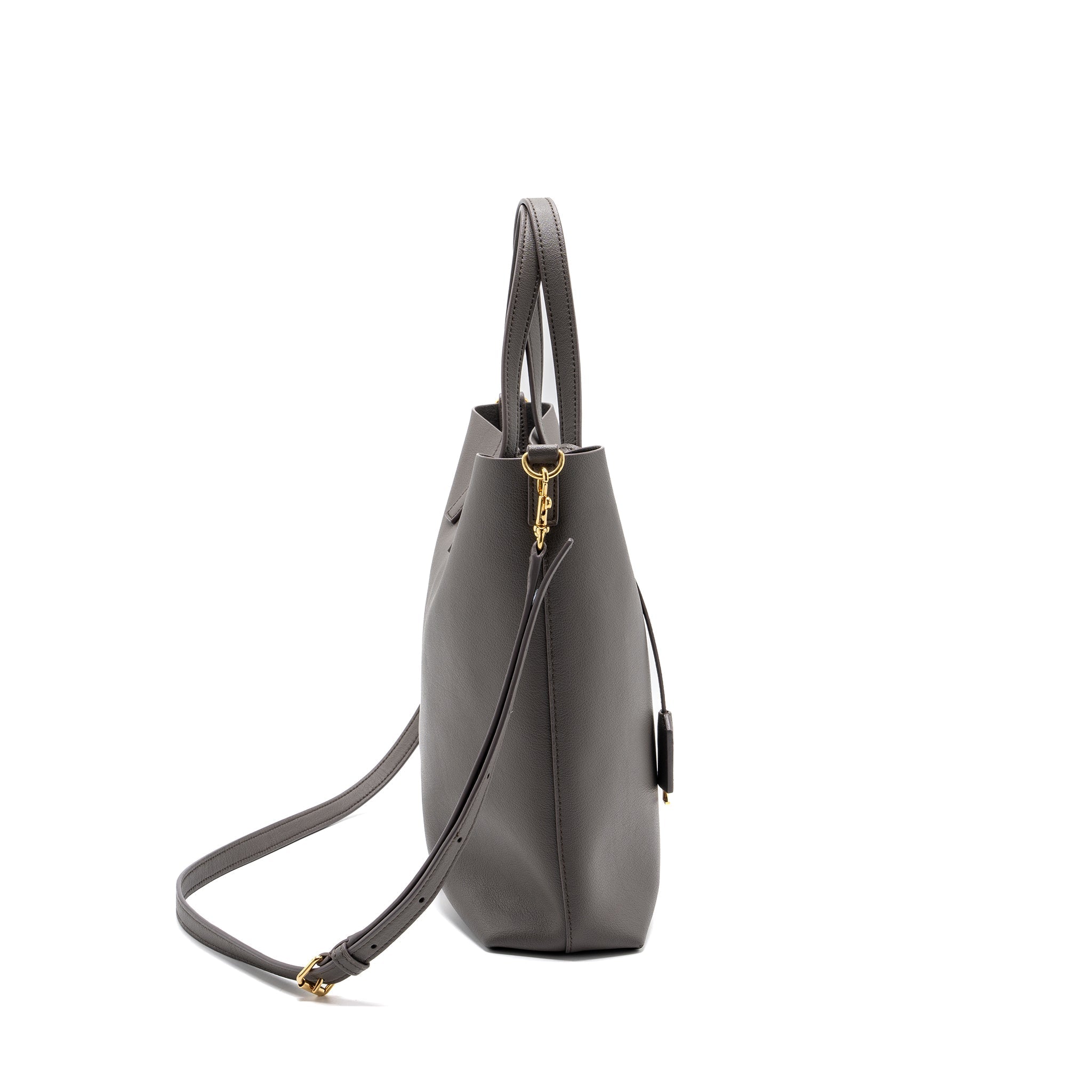 SAINT LAURENT TOY SHOPPING NORTH / SOUTH BAG LEATHER GREY GHW