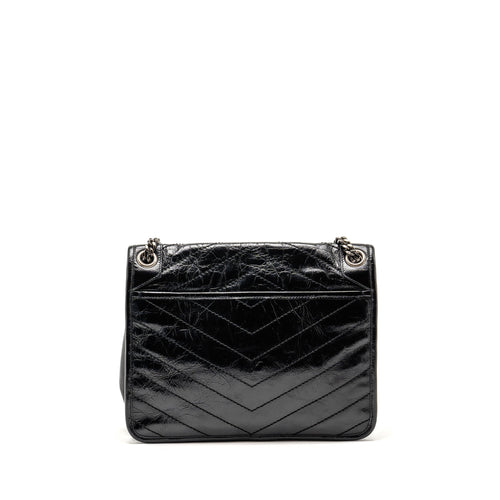 SAINT LAURENT/YSL MEDIUM NIKI BAG VINTAGE CALFSKIN BLACK SHW