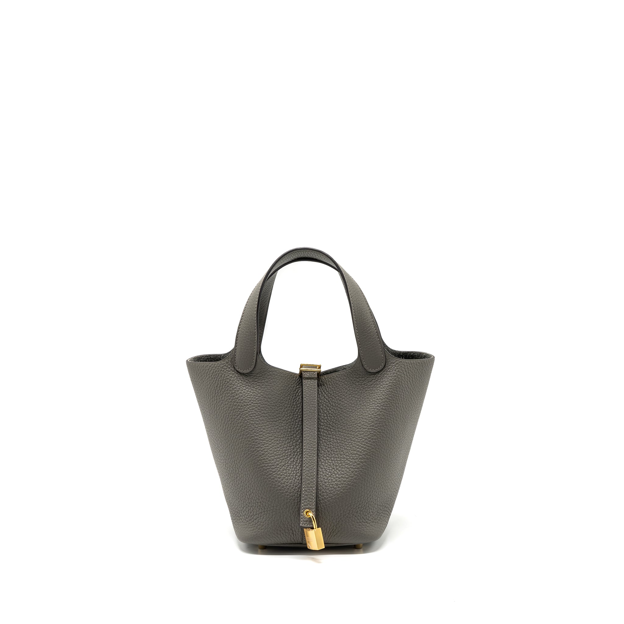 HERMES PICOTIN 18 LOCK BAG GRIS MEYER GHW