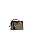 GUCCI SMALL GG PADLOCK SHOULDER BAG GG SUPREME CANVAS BLACK GHW