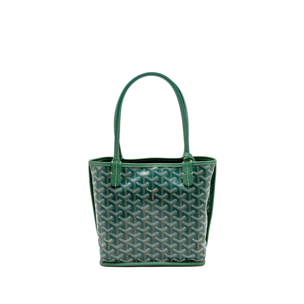 GOYARD MINI ANJOU TOTE GOYARDINE CANVAS/CALFSKIN GREEN SHW