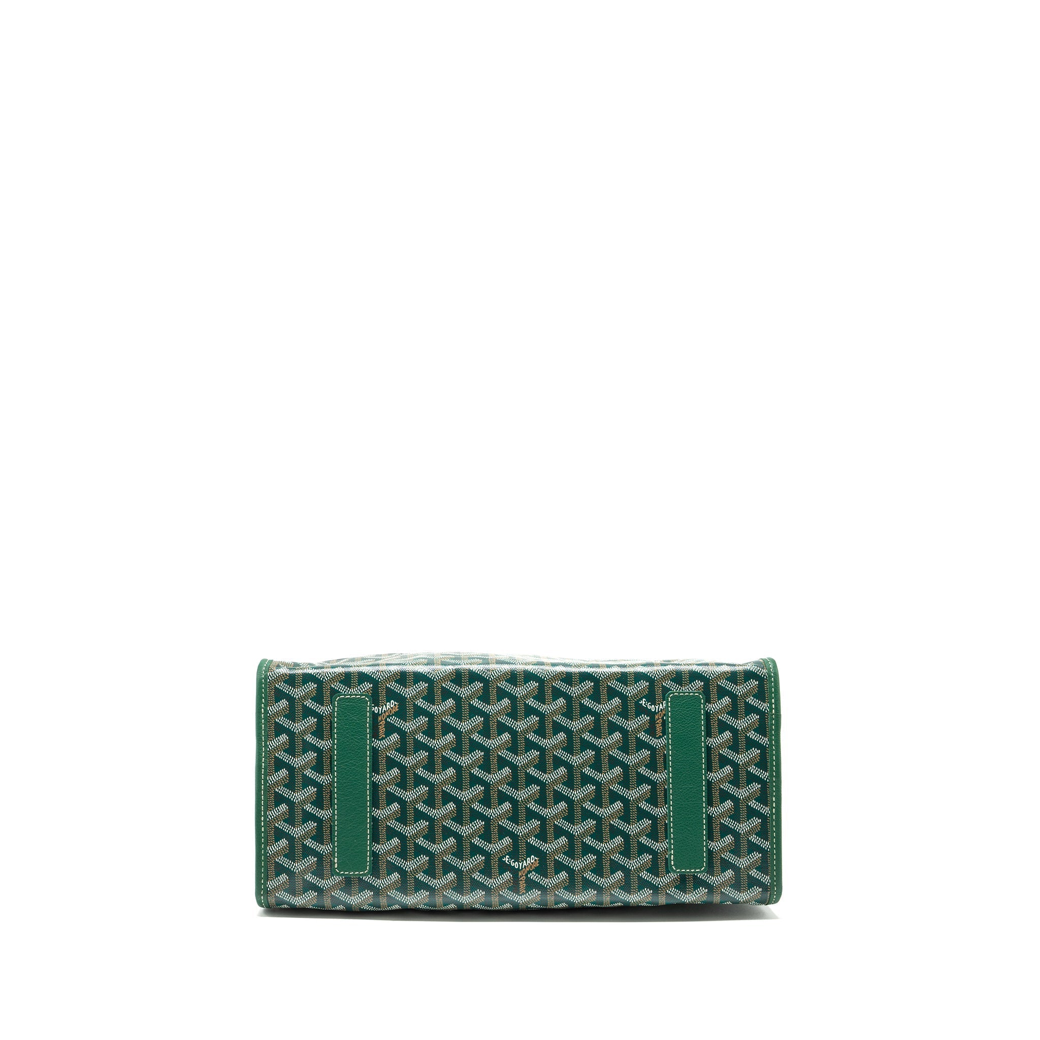 GOYARD SAINT LEGER BACKPACK WITH BULLDOG PRINT CANVAS GREEN SHW