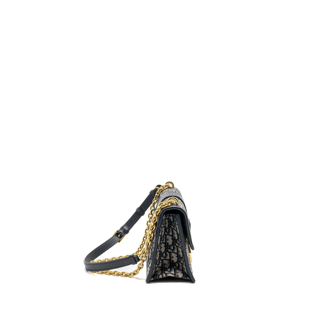 DIOR 30 MONTAIGNE BAG BLUE DIOR OBLIQUE JACQUARD CANVAS/ LEATHER GHW