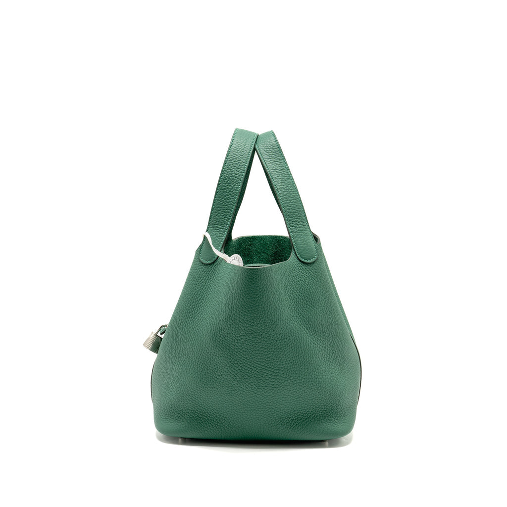 HERMES PICOTIN 22 LOCK BAG CLEMENCE VERT MOYEN SHW