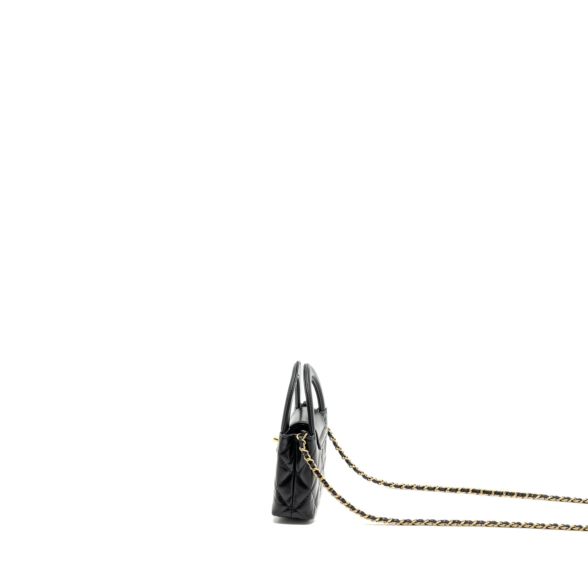 CHANEL 23K NANO SHOPPING TOTE CALFSKIN BLACK GHW(MICROCHIP)