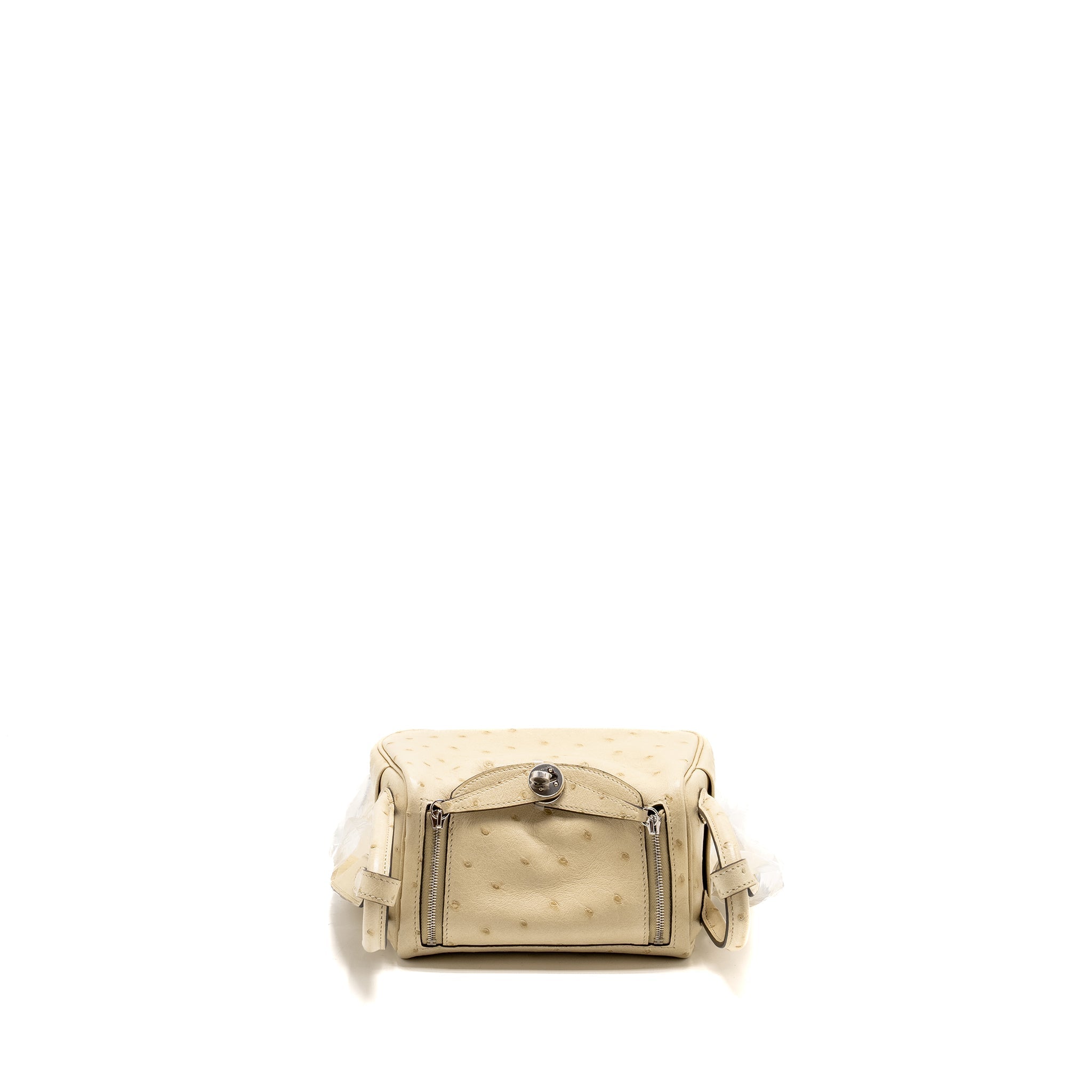 HERMES MINI LINDY OSTRICH 3C PARCHEMIN SHW