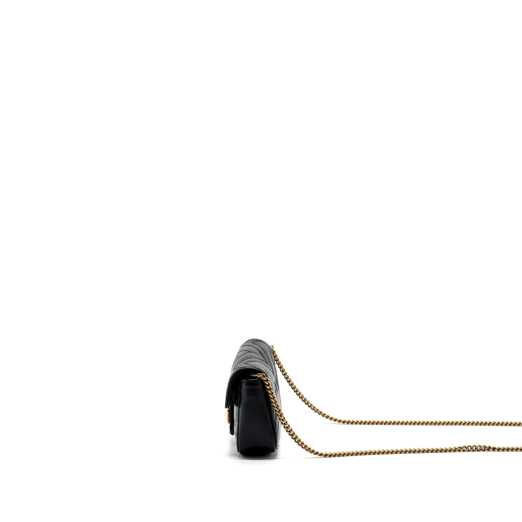 GUCCI GG MARMONT SUPER MINI BAG CALFSKIN BLACK GHW
