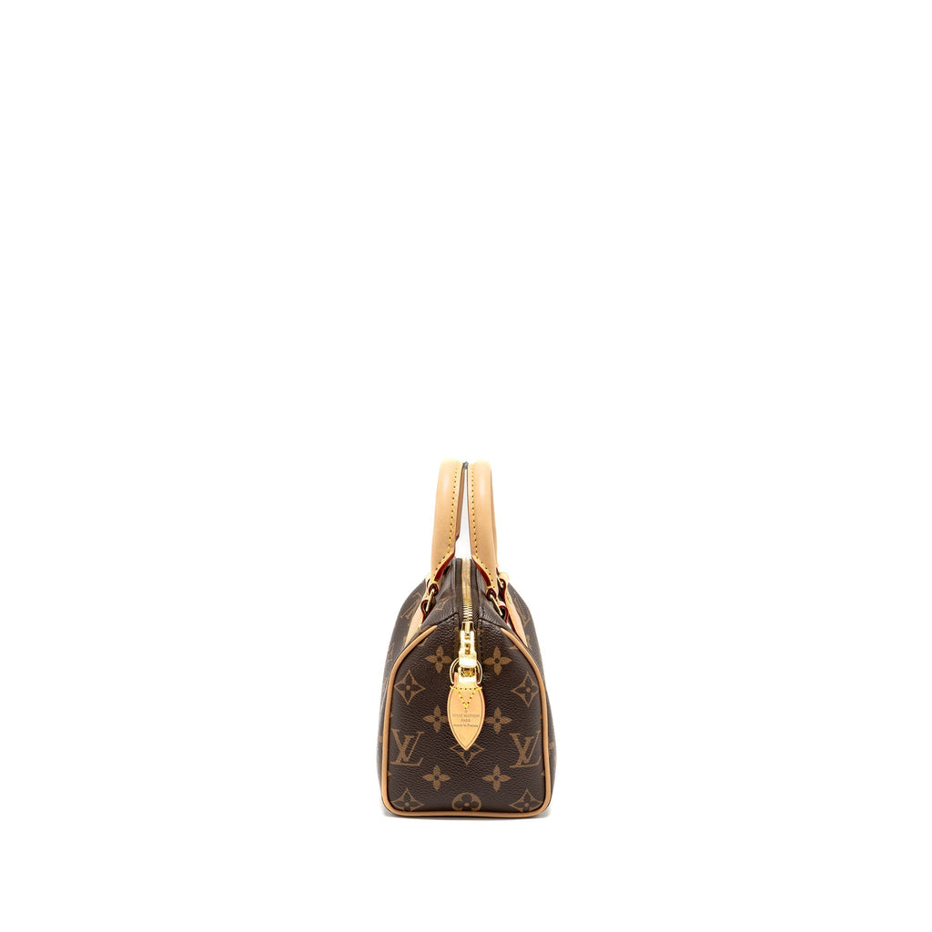 LOUIS VUITTON SPEEDY BANDOULIERE 20 MONOGRAM  CANVAS BLACK STRAP GHW