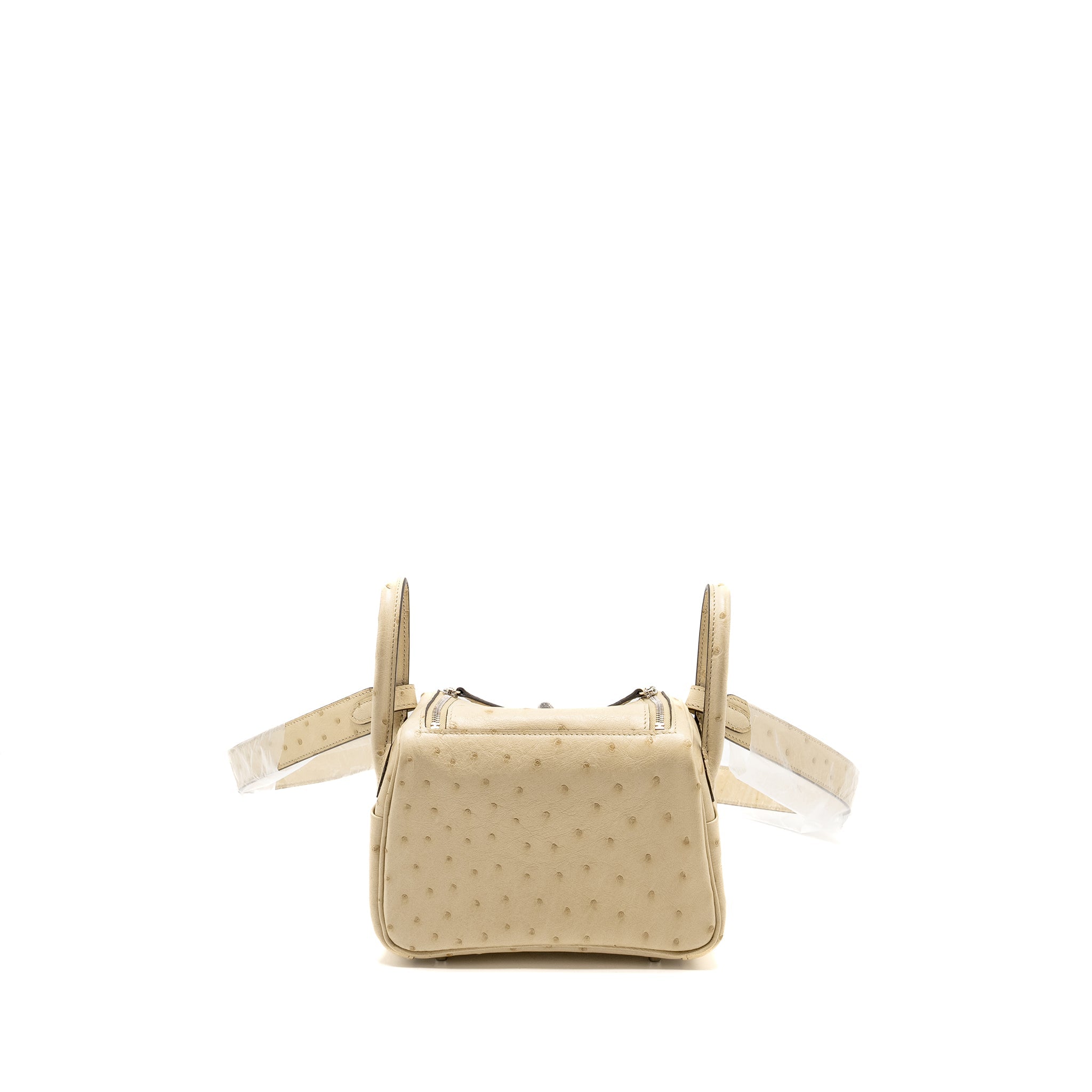 HERMES MINI LINDY OSTRICH 3C PARCHEMIN SHW