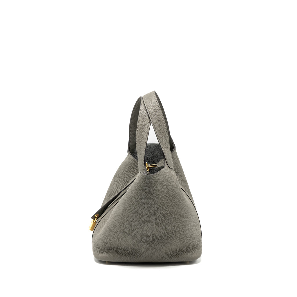 HERMES PICOTIN 22 LOCK BAG CLEMENCE GRIS MEYER GHW