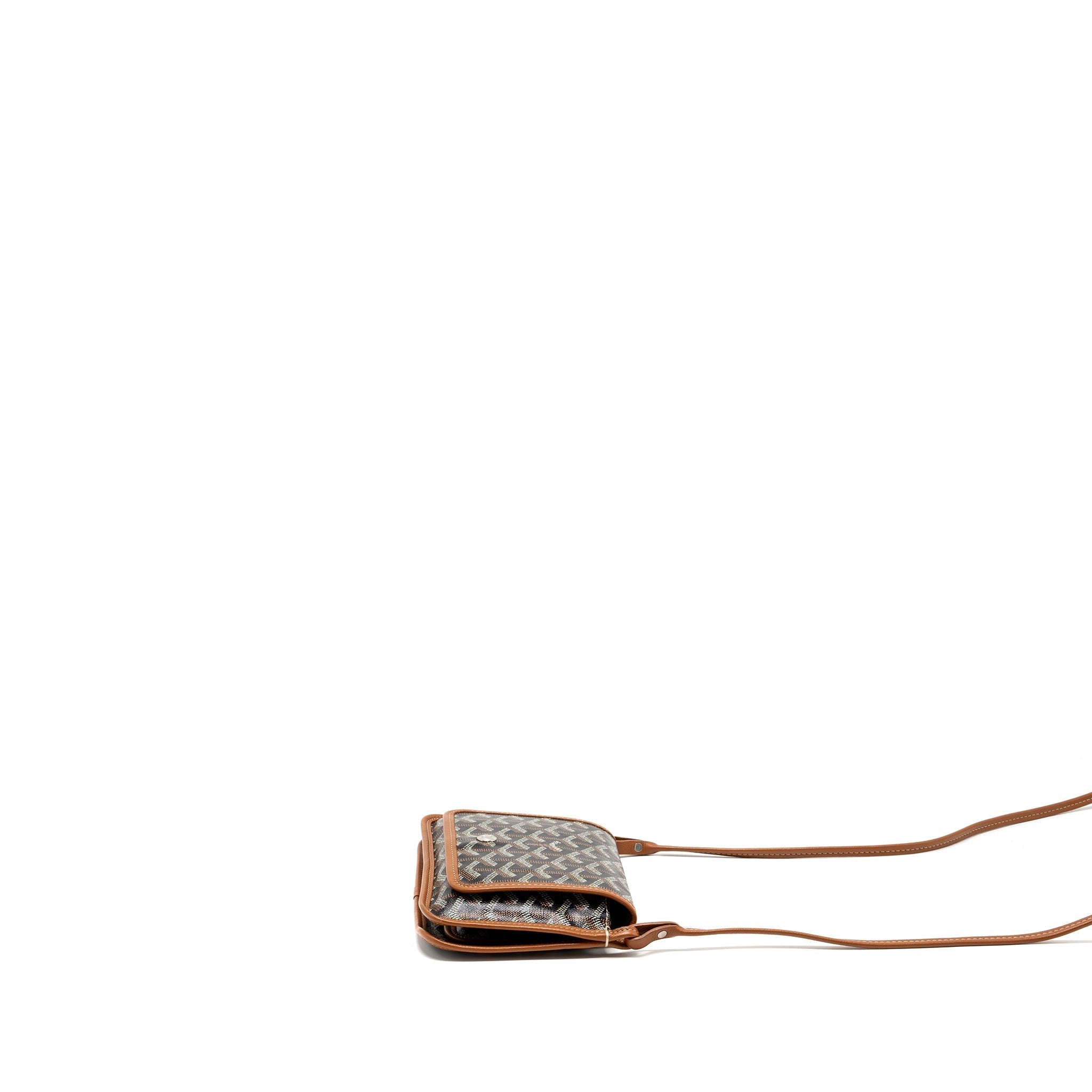GOYARD PLUMET POCKET WALLET GOYARDLINE CANVAS / CALFSKIN TAN SHW