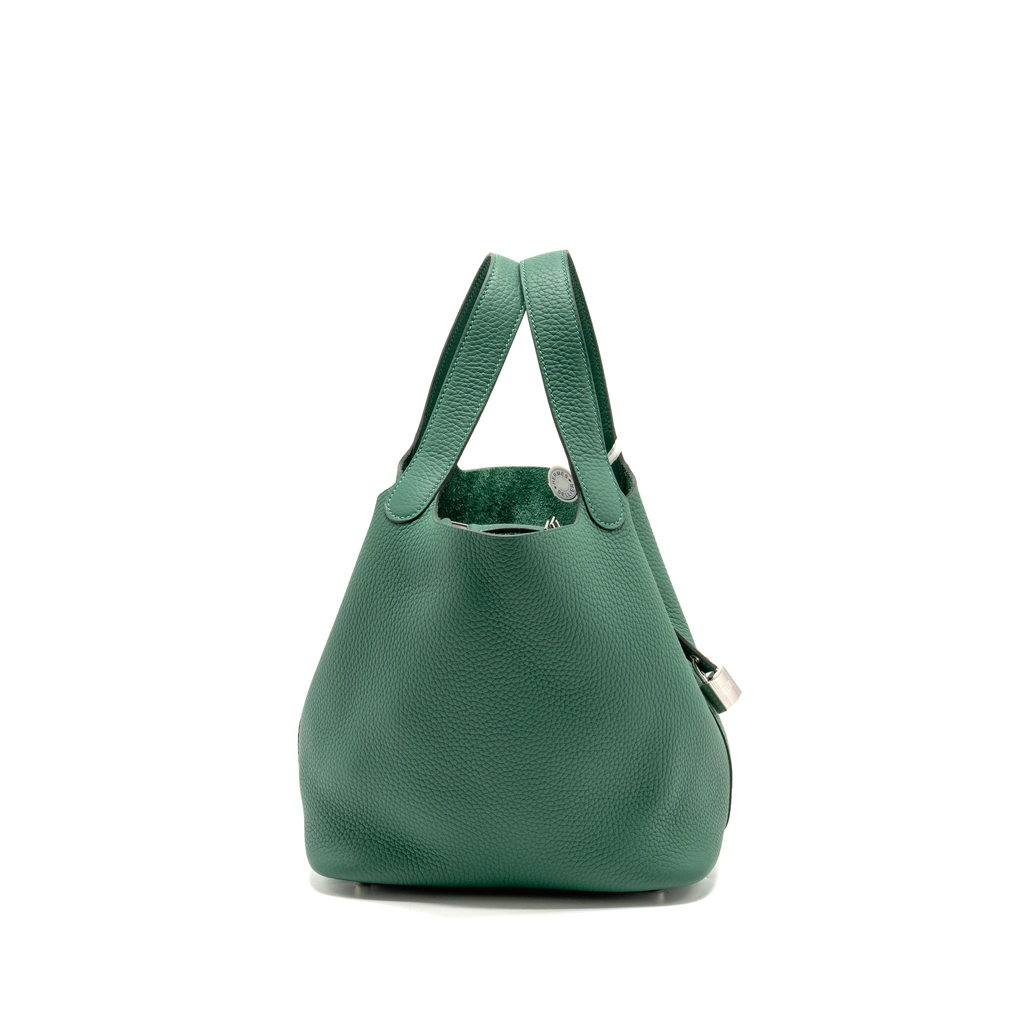 HERMES PICOTIN 22 LOCK BAG CLEMENCE VERT MOYEN SHW