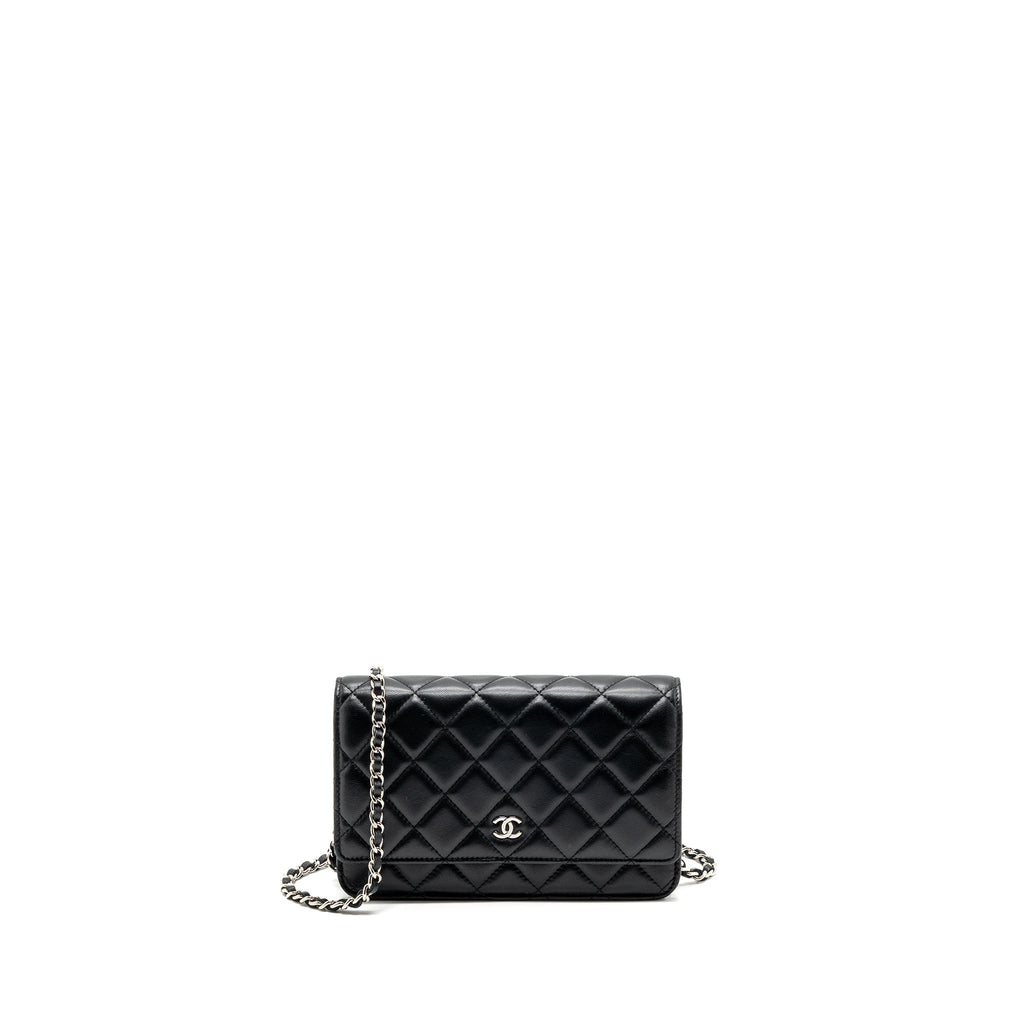CHANEL CLASSIC WALLET ON CHAIN LAMBSKIN BLACK SHW