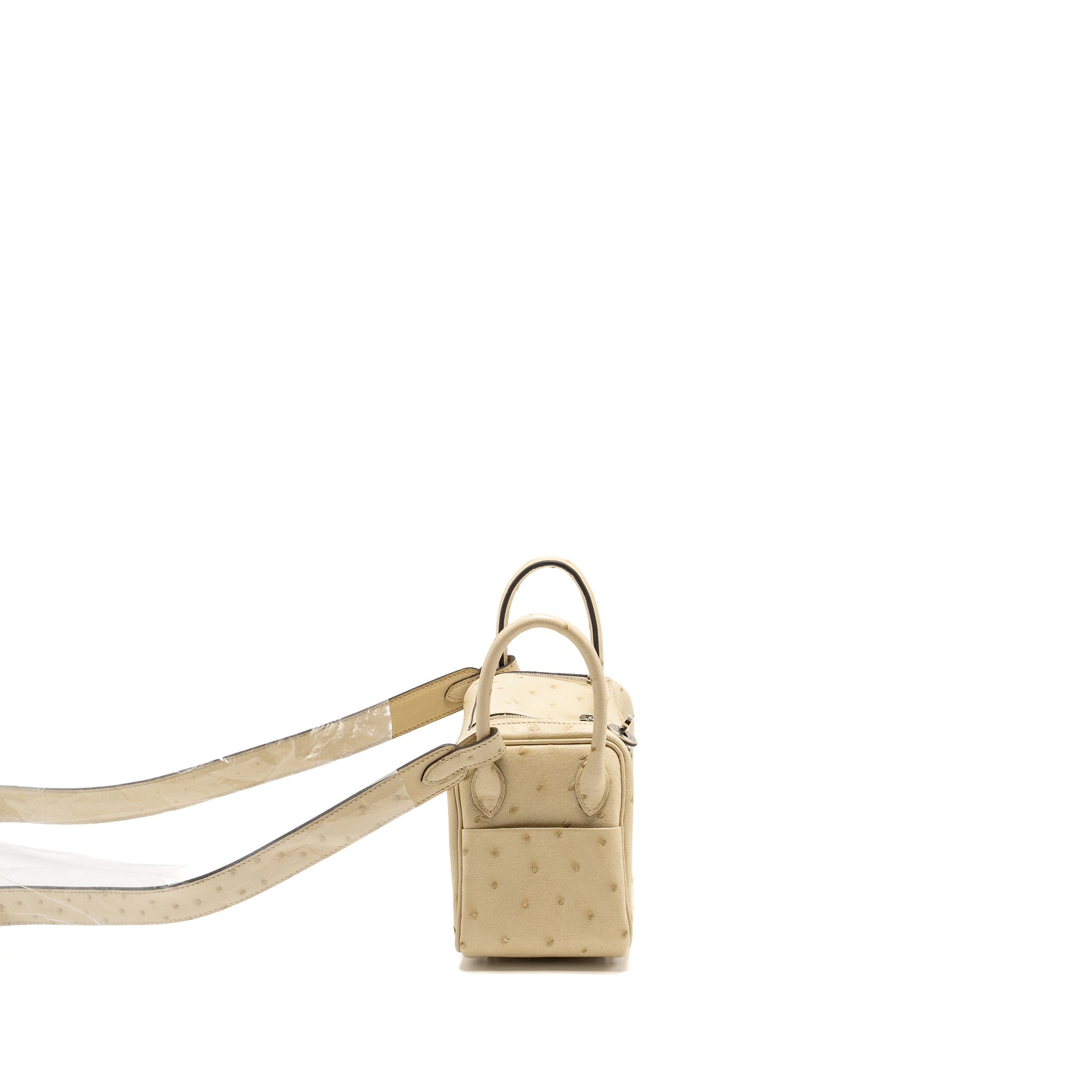 HERMES MINI LINDY OSTRICH 3C PARCHEMIN SHW