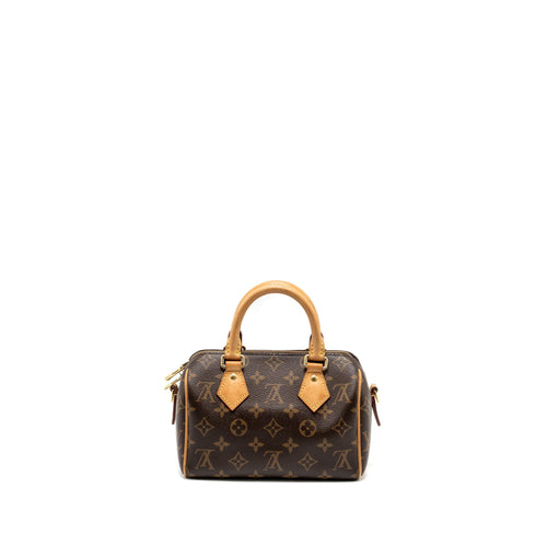 LOUIS VUITTON SPEEDY 20 BANDOULIERE  MONOGRAM CANVAS BLACK STRAP GHW