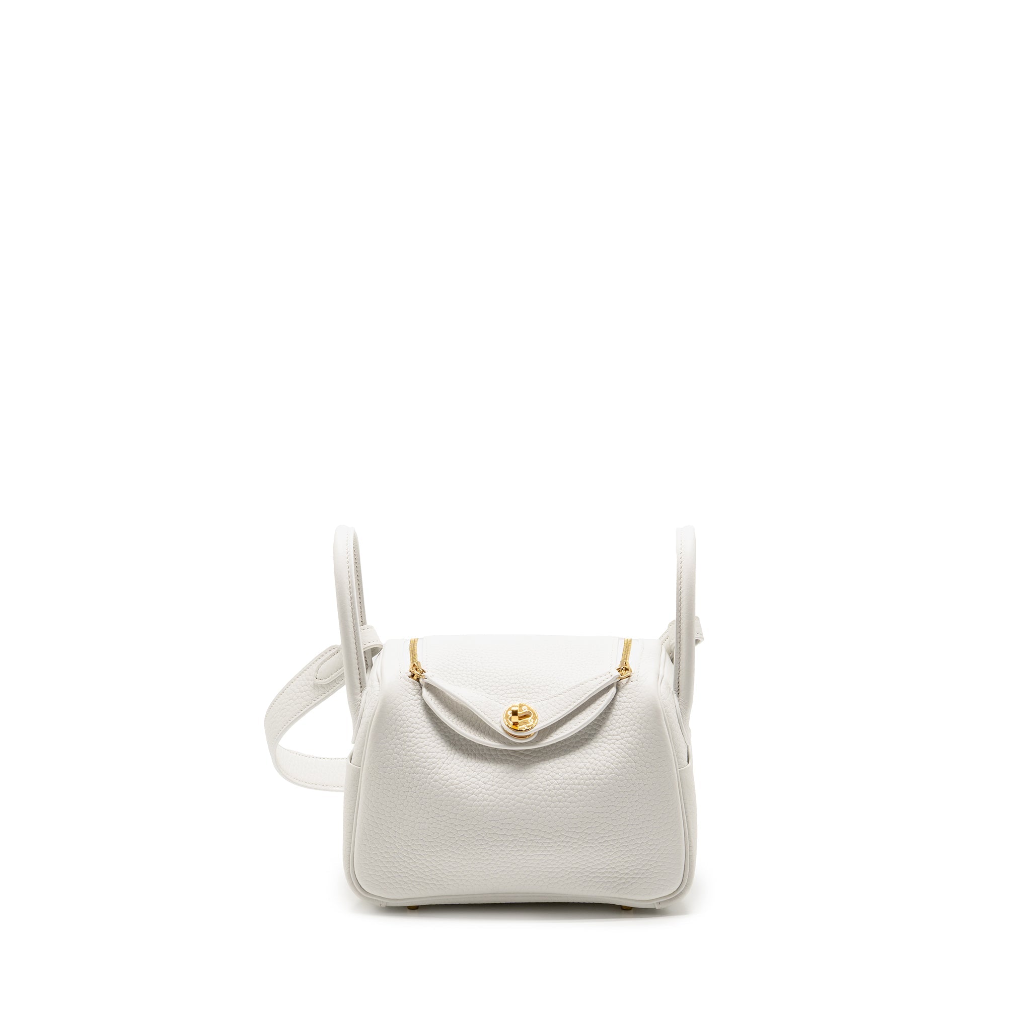 HERMES MINI LINDY II CLEMENCE NEW WHITE GHW