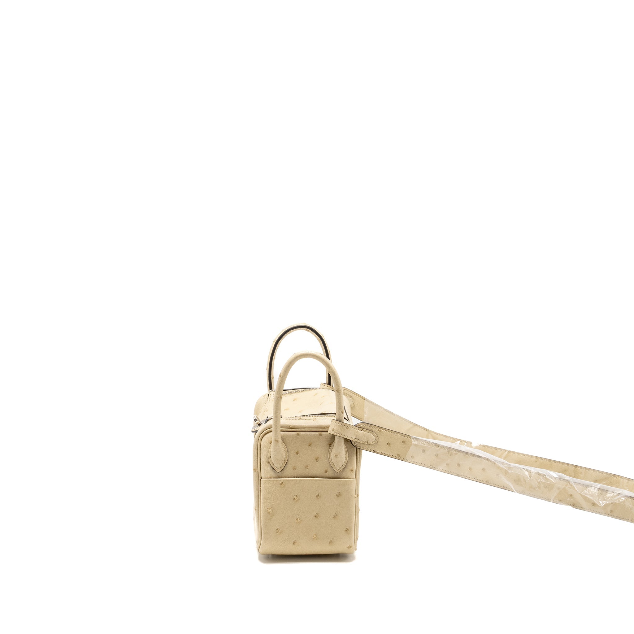 HERMES MINI LINDY OSTRICH 3C PARCHEMIN SHW