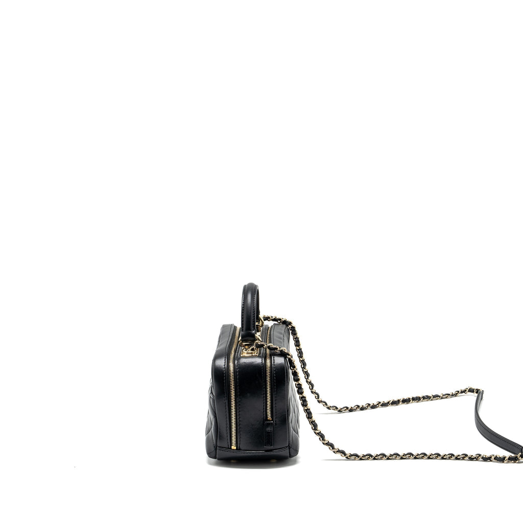 CHANEL TRENDY CC TOP HANDLE VANITY BAG LAMBSKIN BLACK GHW