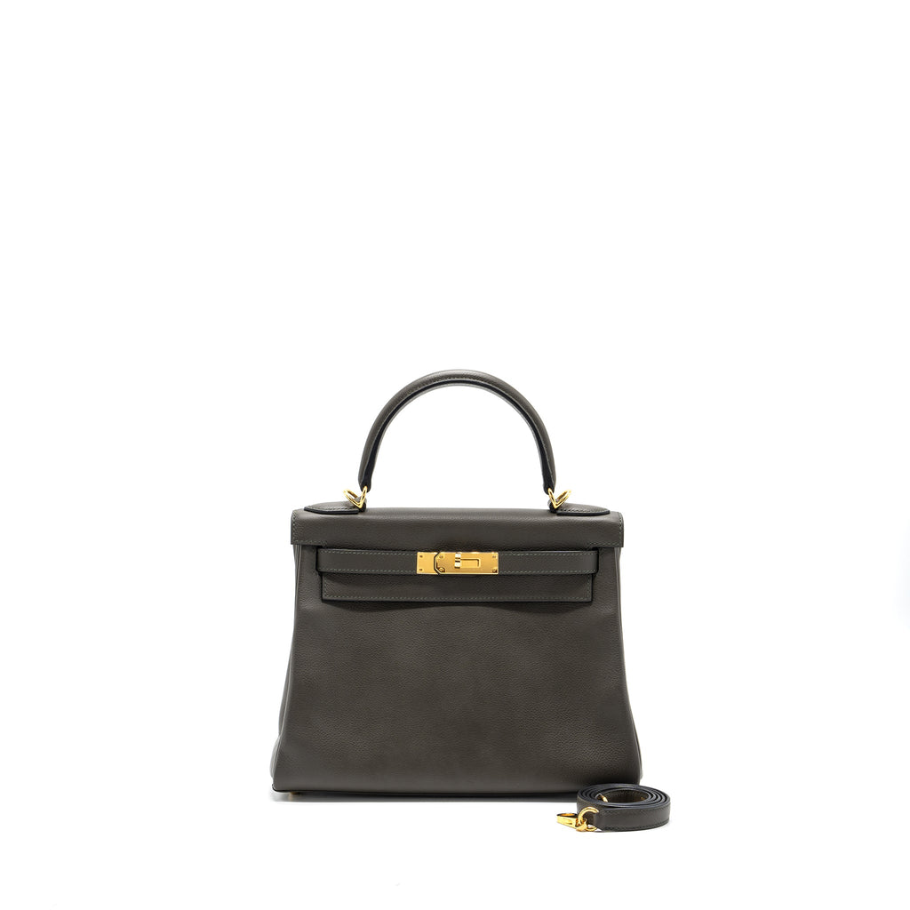 Hermes kelly 28 evercolor vert de gris GHW
