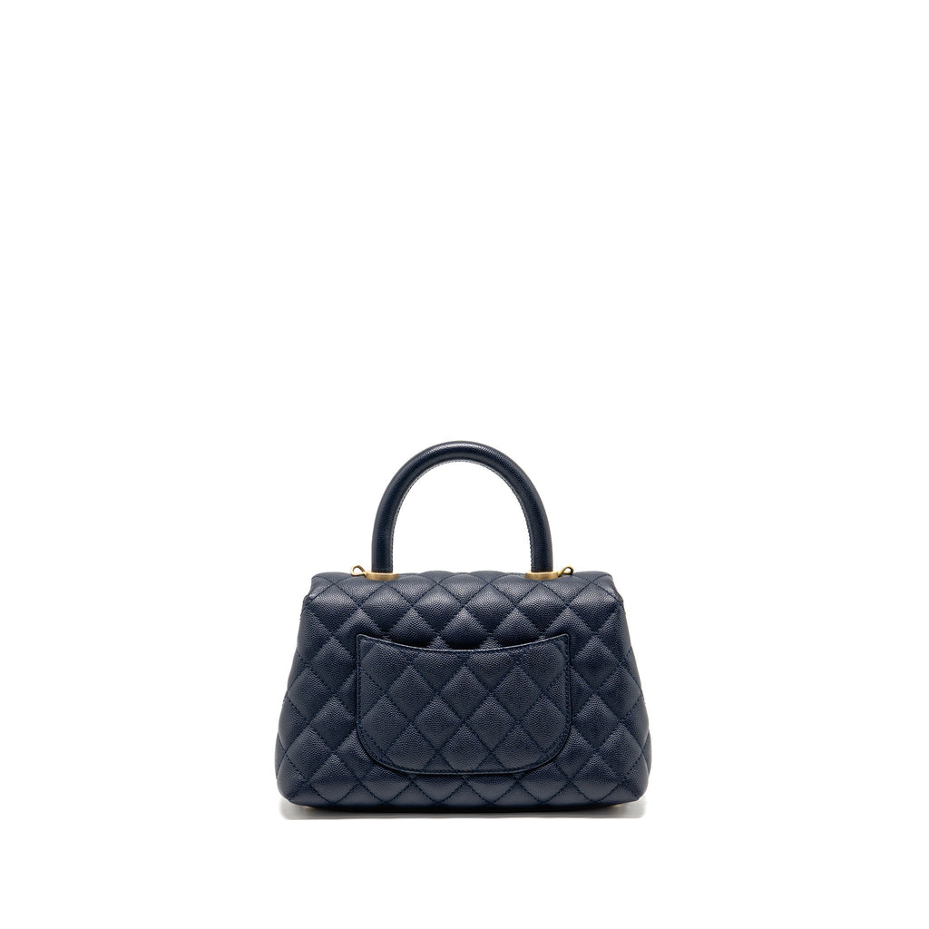 CHANEL SMALL COCO HANDLE CAVIAR NAVY GHW