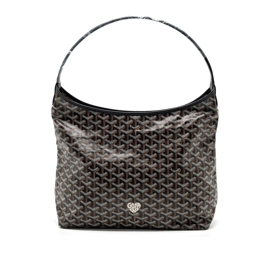 GOYARD BOHEME HOBO BAG GOYARDLINE CANVAS CALFSKIN BLACK LIMITED EDITION SHW