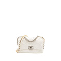 CHANEL SMALL 19 BAG LAMBSKIN WHITE MULTICOLOUR HARDWARE (MICROCHIP)