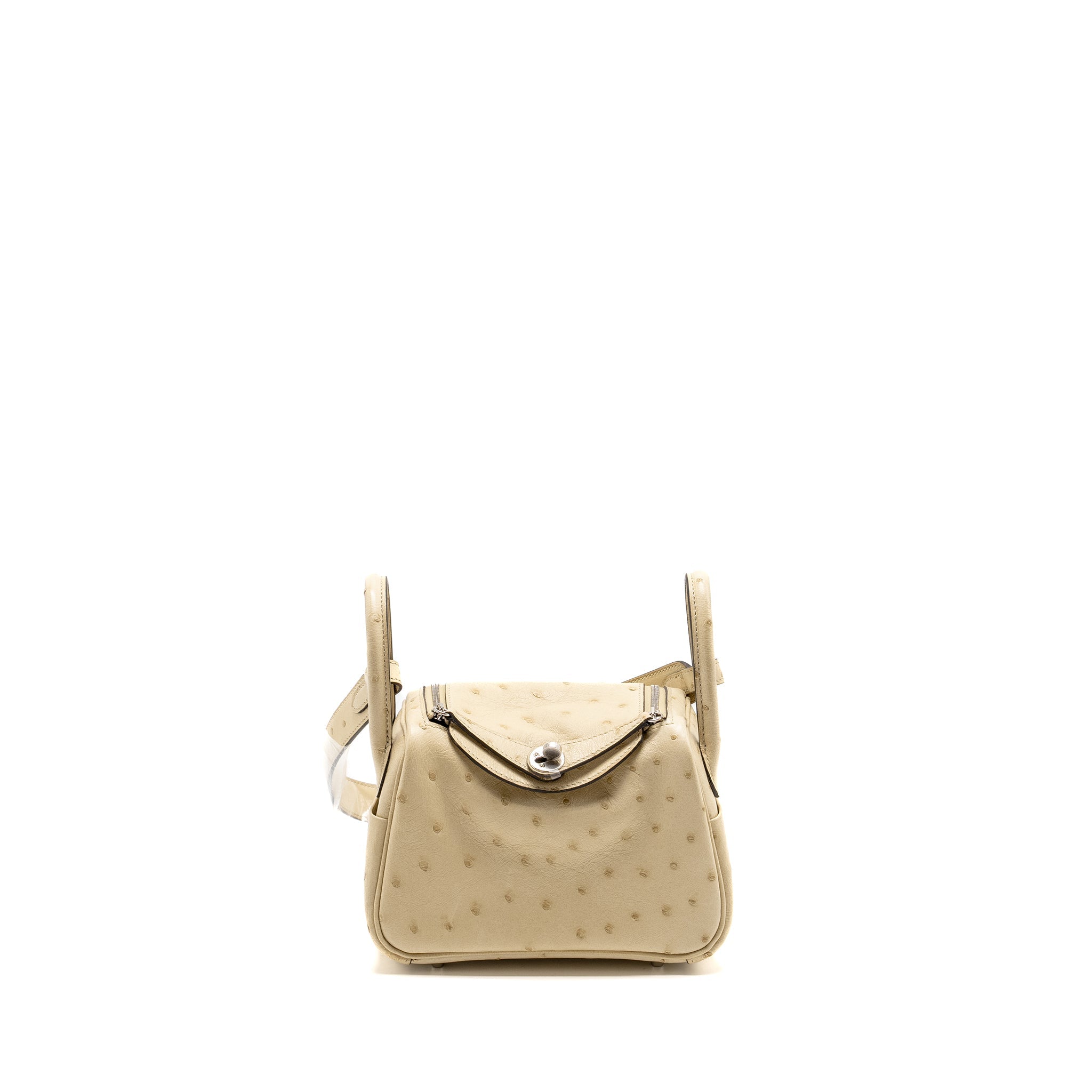 HERMES MINI LINDY OSTRICH 3C PARCHEMIN SHW