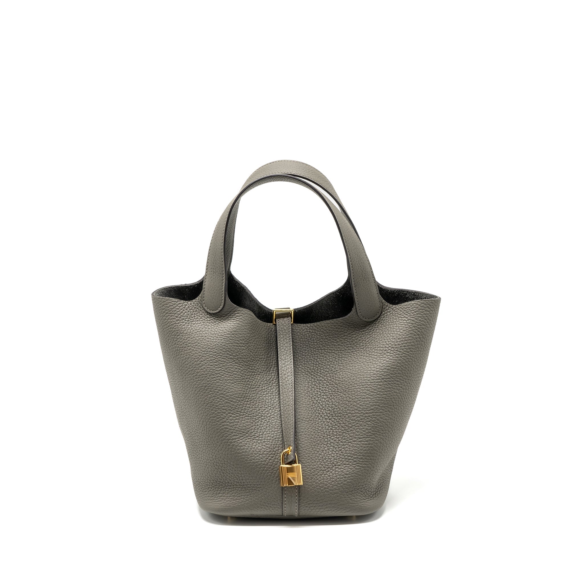 HERMES PICOTIN 22 LOCK BAG CLEMENCE GRIS MEYER GHW