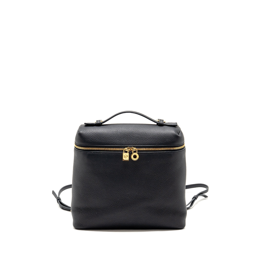 LORO PIANA EXTRA POCKET BACKPACK L23.5 GRAINED CALFSKIN NAVY GHW
