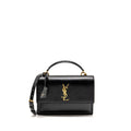 SAINT LAURENT/YSL MEDIUM TOP HANDLE SUNSET BAG CALFSKIN BLACK GHW