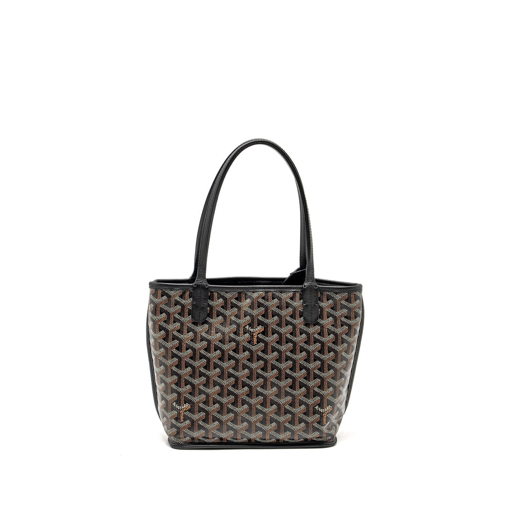 GOYARD MINI ANJOU TOTE GOYARDINE CANVAS / CALFSKIN BLACK SHW