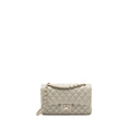 CHANEL MEDIUM CLASSIC DOUBLE FLAP BAG LAMBSKIN LIGHT GREY LGHW (MICROCHIP)