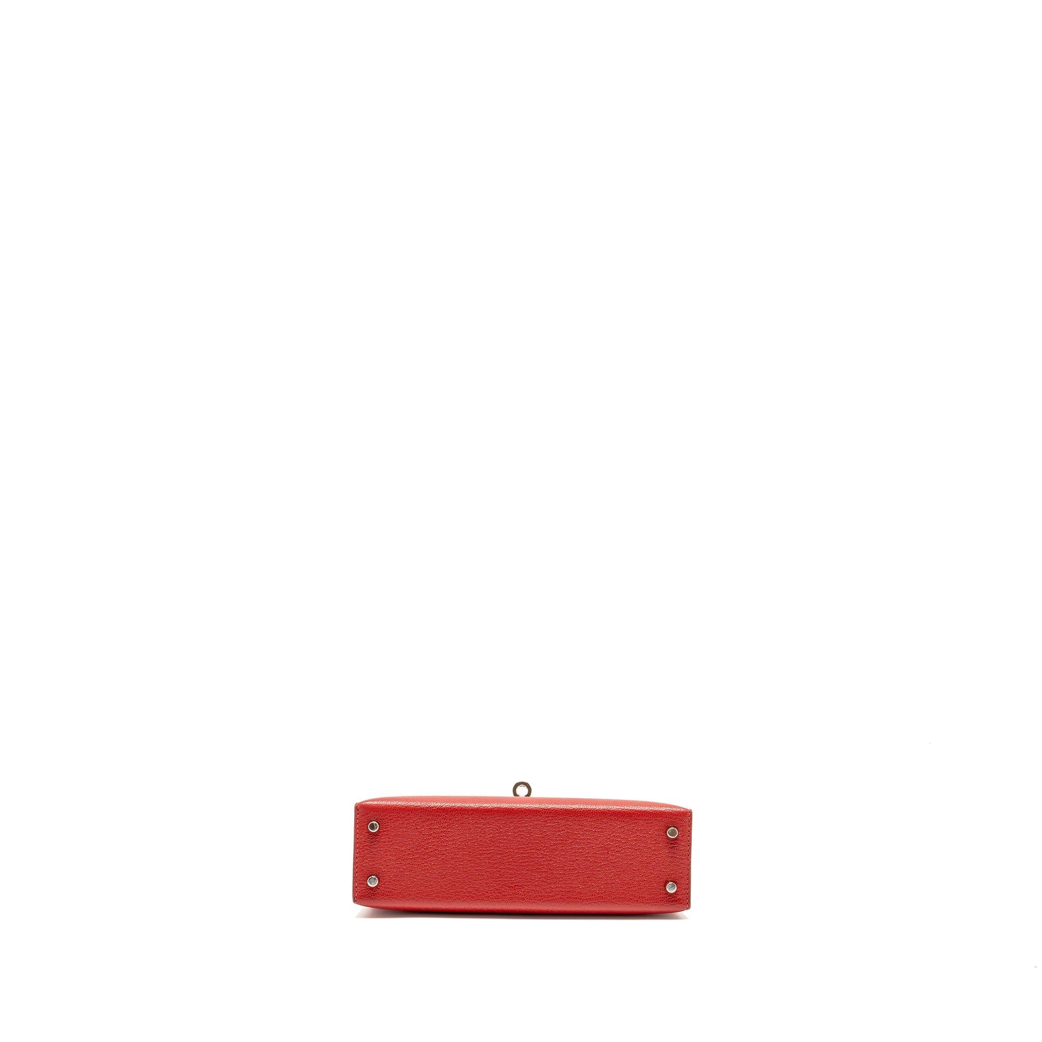 HERMES MINI KELLY II CHÈVRE MYSORE ROUGE CASAQUE/MAUVE SYLVESTRE SHW