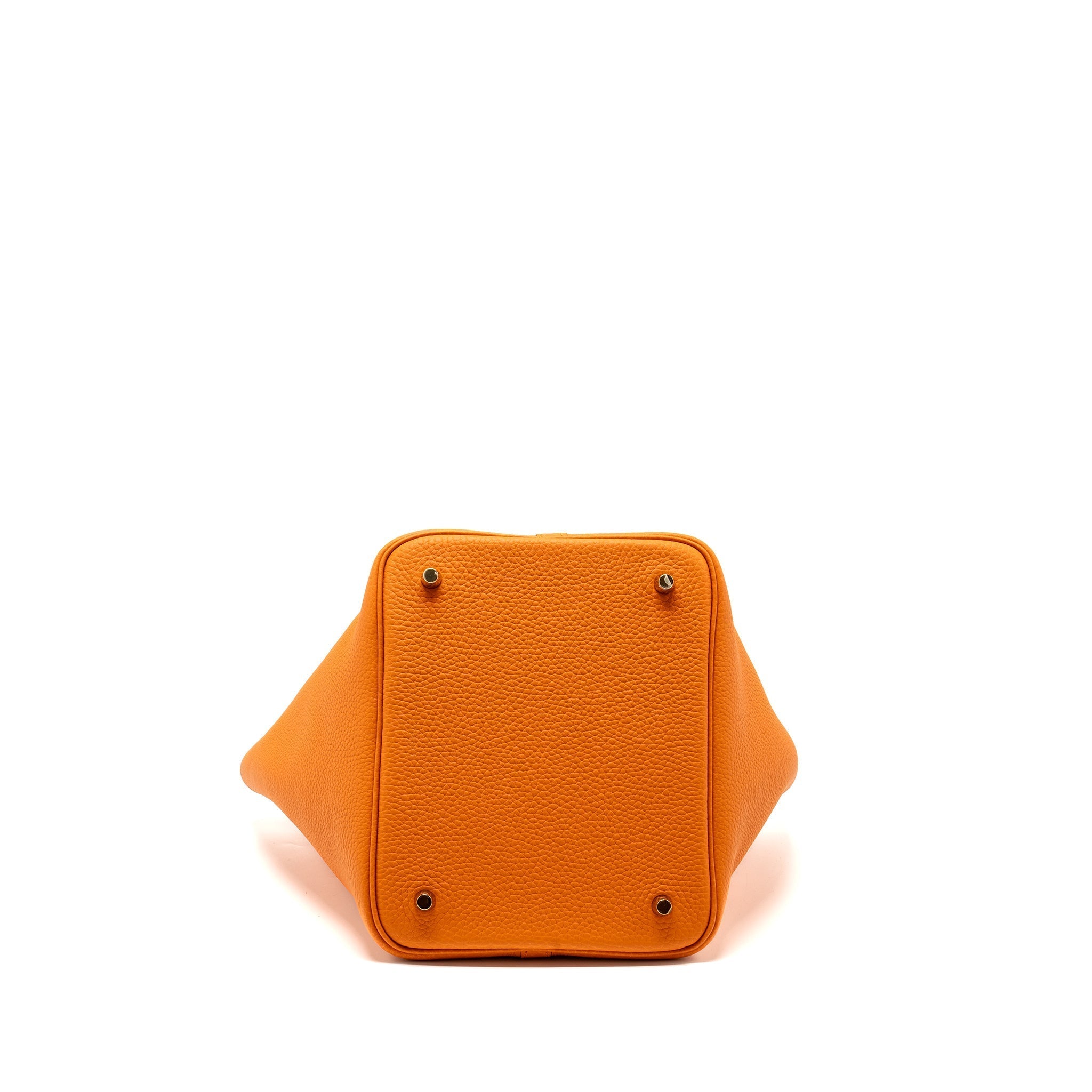 HERMES PICOTIN 22 LOCK BAG CLEMENCE ORANGE GHW