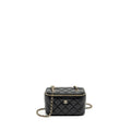 CHANEL LONG VANITY CASE LAMBSKIN BLACK LGHW