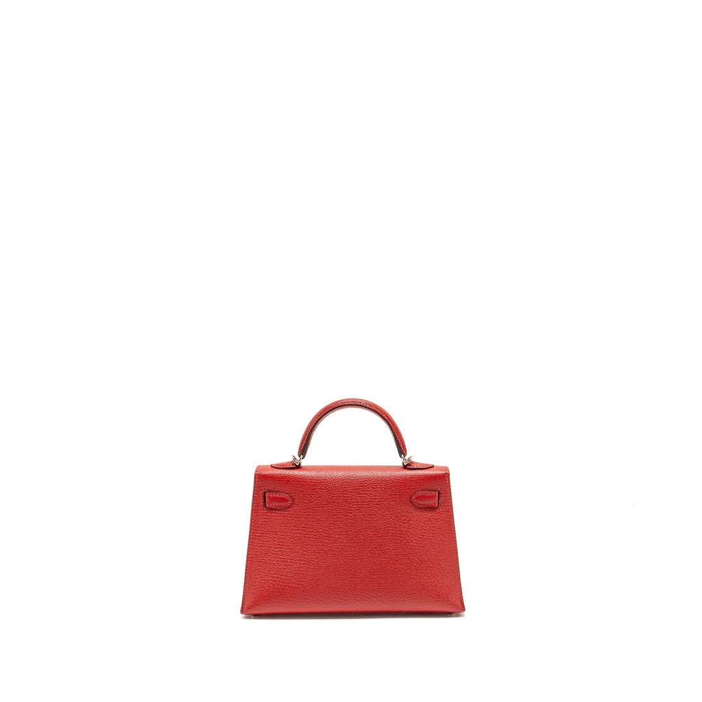 HERMES MINI KELLY II CHÈVRE MYSORE ROUGE CASAQUE/MAUVE SYLVESTRE SHW