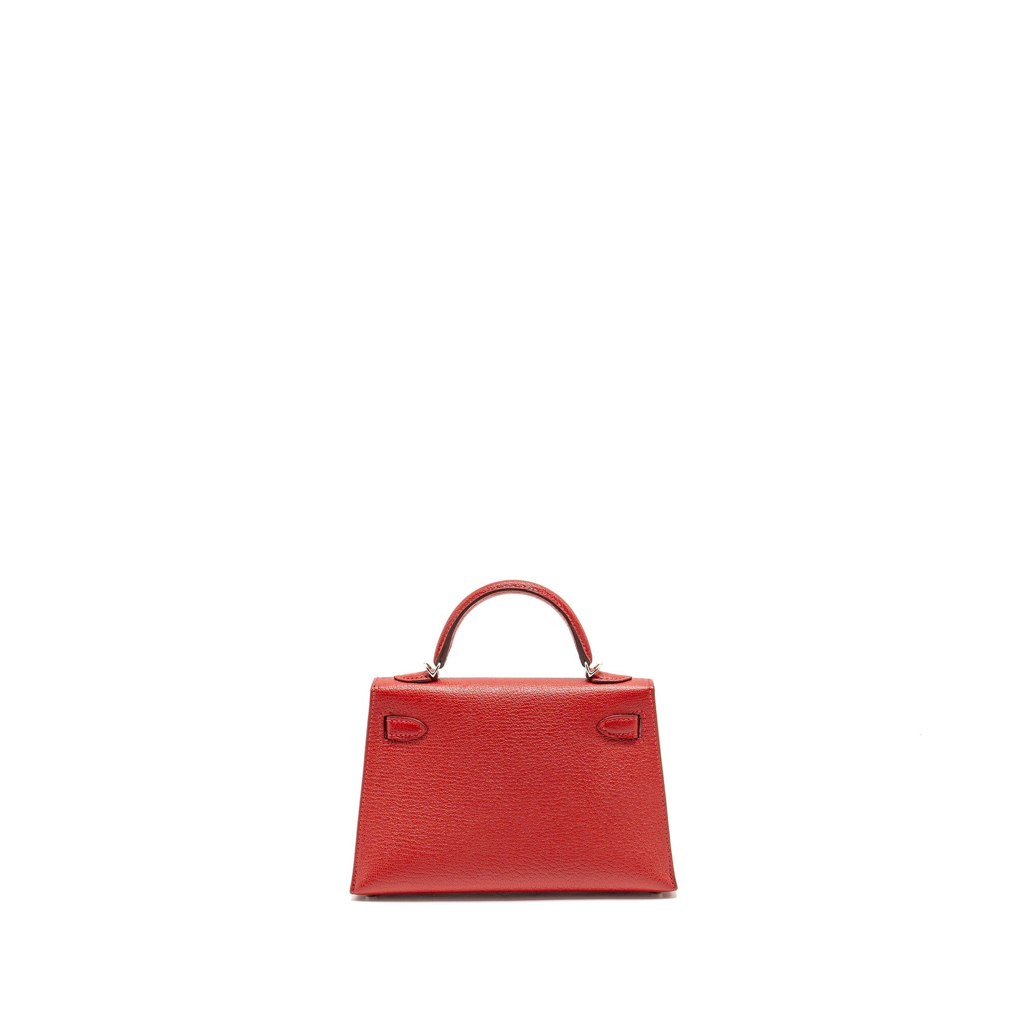 HERMES MINI KELLY II CHÈVRE MYSORE ROUGE CASAQUE/MAUVE SYLVESTRE SHW